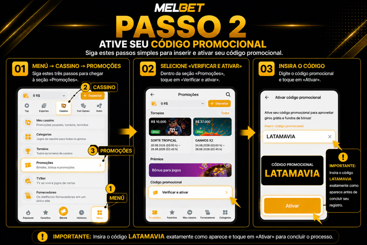 Passo 2: ativação do código promocional LATAMAVIA