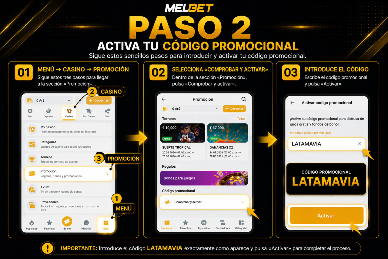 Paso 2: activación del código promocional LATAMAVIA
